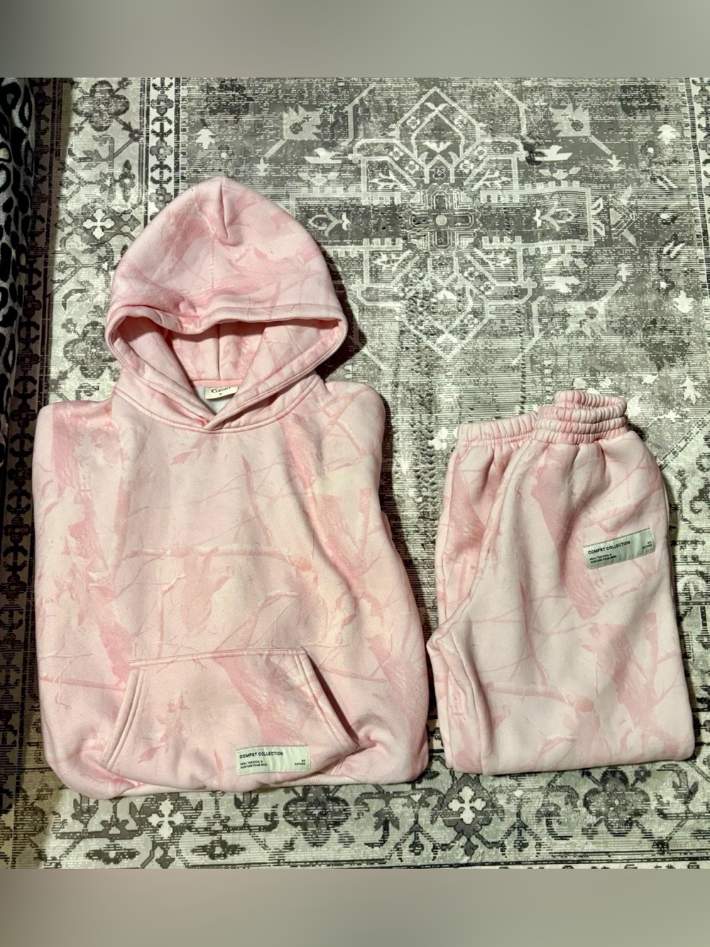 Kids Pink camo Hoodie & Jogger Set - Casual Matching Set